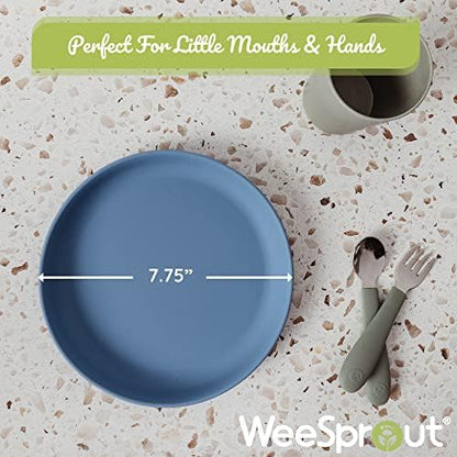 WeeSprout toddler plate with hard plastic lid attached
