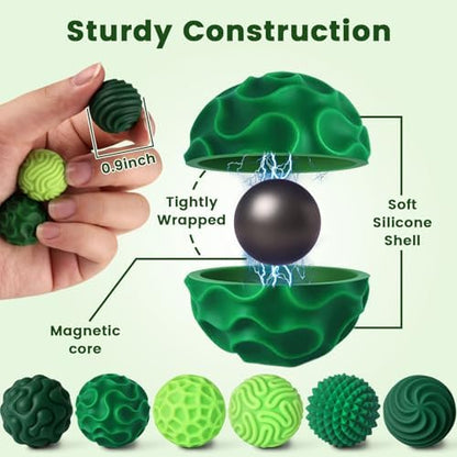 Person holding LovesTown magnetic balls for office stress relief