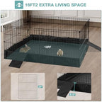 Rabbit PlaypenSmall Animal Cage with Waterproof Mat, 48" L*48" W*24" H Metal Hedgehog with Door, C&C Cage for Guinea Pigs, Bunny, Hedgehogs, Chinchillas(Playpen Only) - Image 3