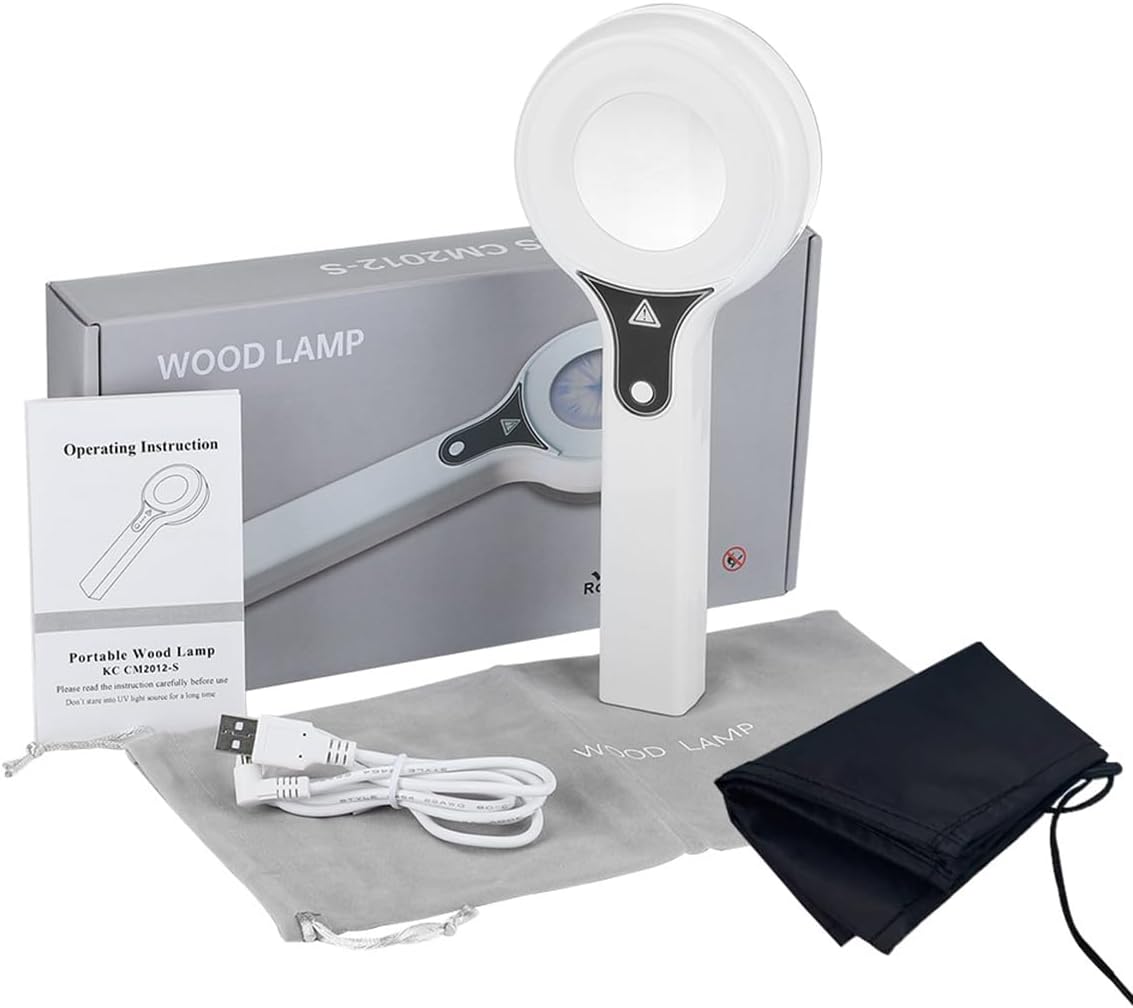 Esthetician salon equipment kit showing the complete rechargeable skin detector package.