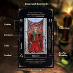 Detailed view of keyword text on Fofeadm tarot cards