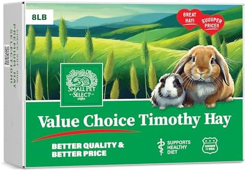 Fresh green US-grown timothy hay texture inside eco-friendly packaging