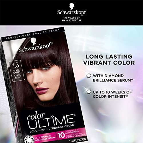 Schwarzkopf Color Ultime Diamond Brilliance Serum hair dye box top showing shade number 1.3