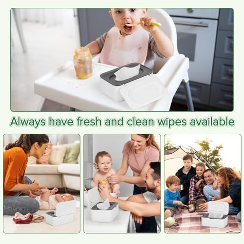 Modern gray wipes dispenser placed in a nursery setting