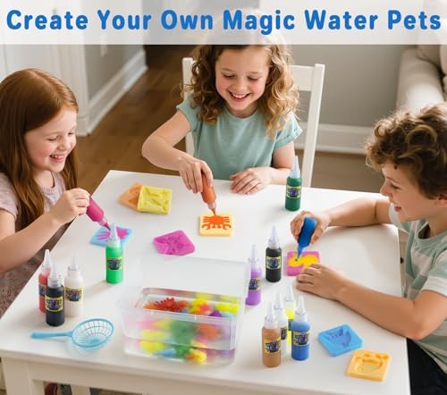 Child using Minisentials magic gel to create squishy pets