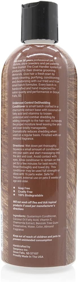 Authentic USA imported pet deshedding conditioner with Omega 3 and 6 for reducing dog hair fall.