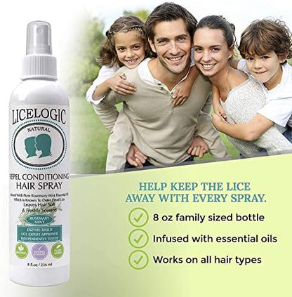 Non-toxic lice spray for kids with natural LiceZyme enzymes