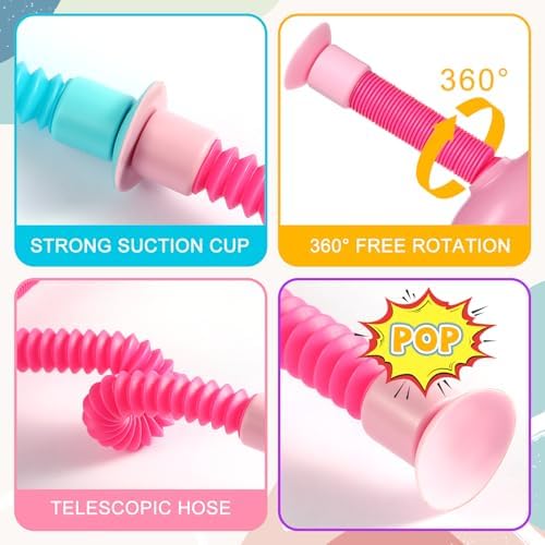 Close up view of the suction cup base on the flexible giraffe toy showing surface adhesion.