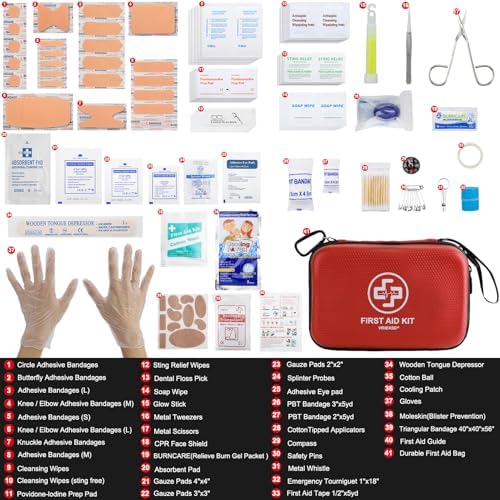 Durable EVA hard shell emergency medical kit for car and outdoor travel safety.