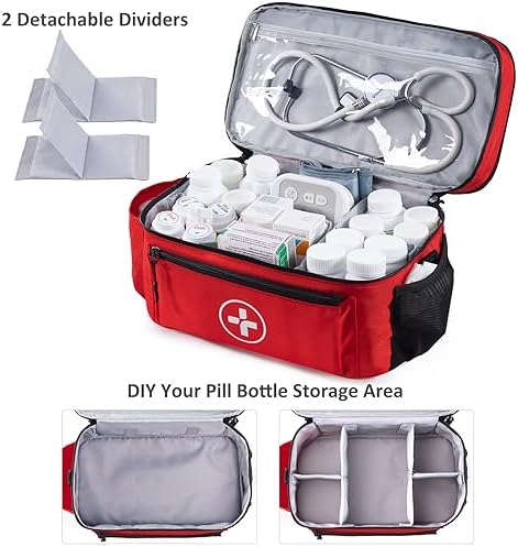 BAGSFY pill bottle organizer with removable padded shoulder strap for travel