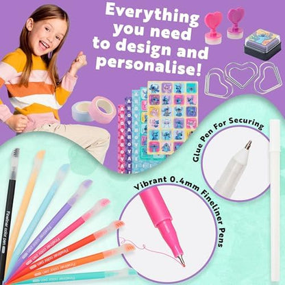 Stickers and glitter tapes included in Disney Stitch DIY kit