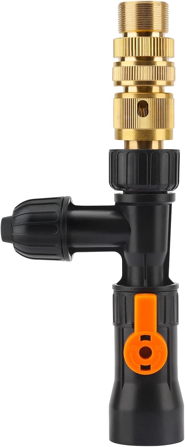 Hygger metal aquarium water changer faucet connector front view