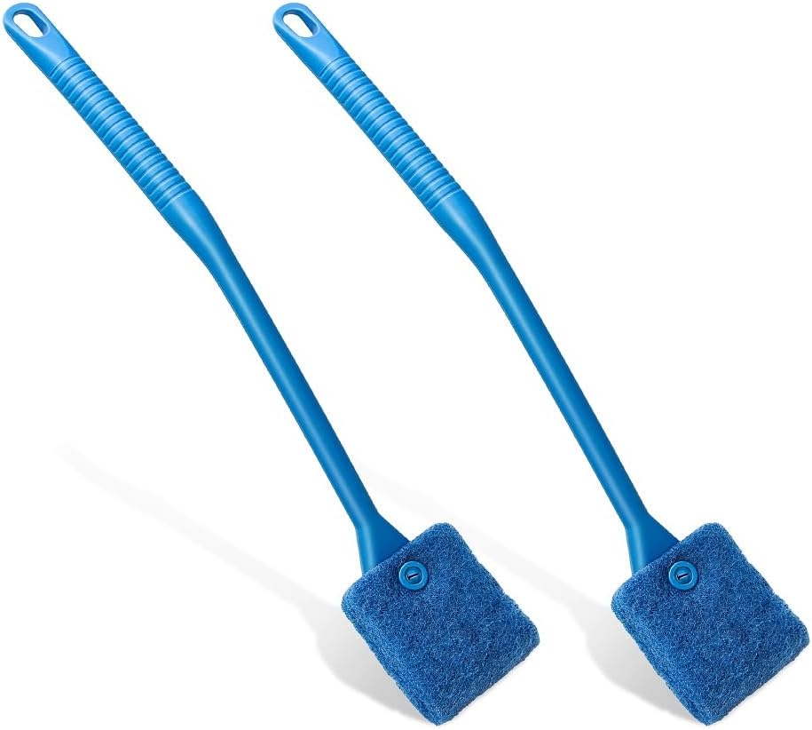 Fish Tank Cleaner with Five Sided Sponge Brush and Long Handle Aquarium Scrubber Alage Scraper for Glass Aquariums Terrarium Home Kitchen - Image 9