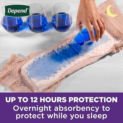 Depend night defense twelve hour absorbency core demonstration layout