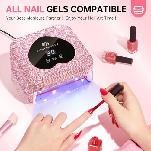 Christine Shelly nail dryer plugged in for home manicure