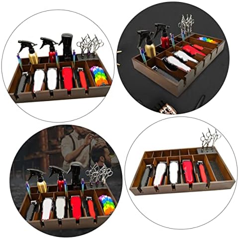 PLAFOPE hair salon organizer tray filled with vintage barber styling tools and accessories