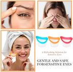 Close up of clear plastic eye wash cup with leak proof seal