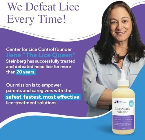 Kapow 8 ounce lice solution application on dry hair for nit removal