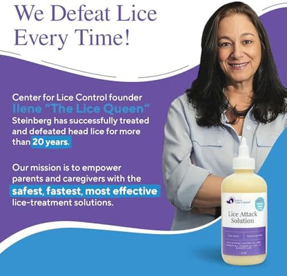 Kapow 8 ounce lice solution application on dry hair for nit removal