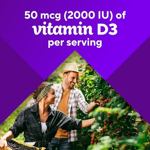 Authentic Vitafusion bone and immune support gummies showing natural fruit flavor varieties.