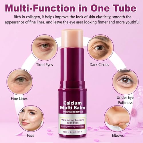 Collagen and elastin hydrating moisture stick texture close up on skin showing a radiant glow
