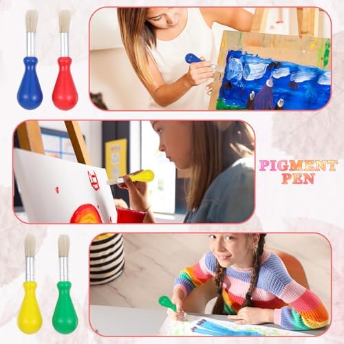 Ergonomic preschool painting brush set designed for small hands and early childhood art creation.