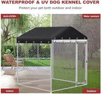 MDHAO protective canopy shielding outdoor kennel area from sun and wind