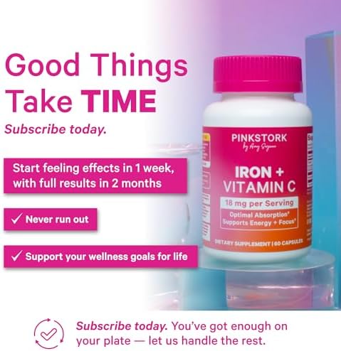 Pink Stork non-constipating iron pills with vitamin C dietary ingredient list view