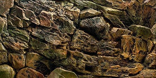 VIP.LINE rock wall aquarium background poster front view showing 3D stone design