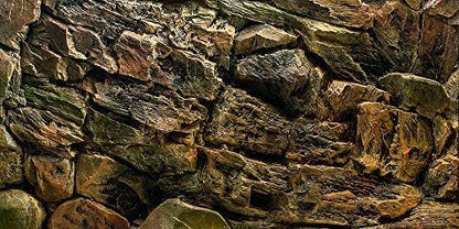 VIP.LINE rock wall aquarium background poster front view showing 3D stone design