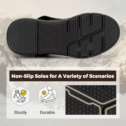 FitVille mens extra wide fit diabetic slipper boots worn outdoors