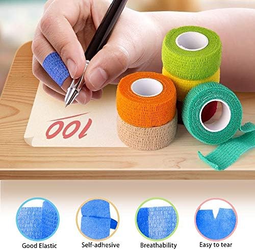 Assorted rainbow colors of Kuvvfe athletic tape pack displayed for fitness and emergency kit use
