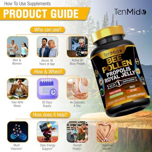 Tenmido premium USA-sourced herbal wellness supplement 120 vegetable capsules packaging.