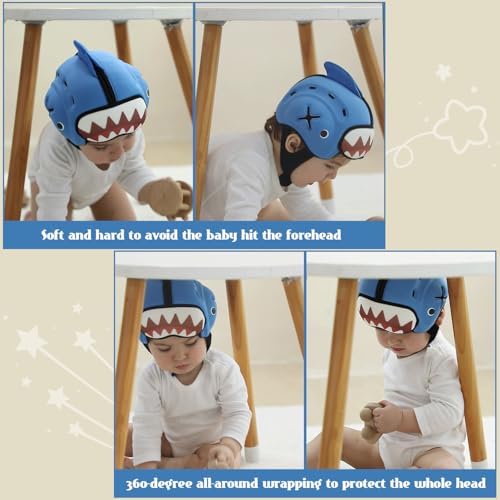 Side profile of breathable infant soft helmet for babies