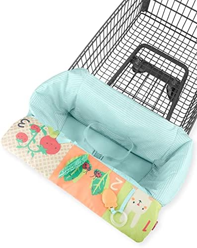 Skip Hop baby cart seat cover folded compactly inside its built in travel storage pouch.