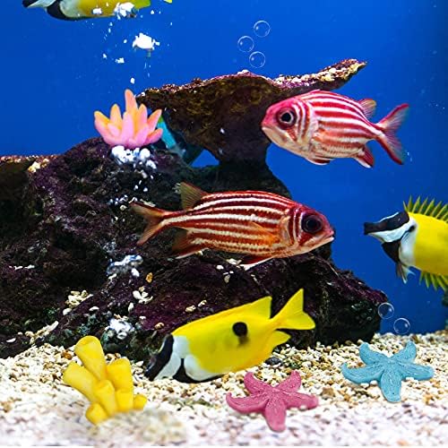 Mimorou 12 pieces lovely style fish tank ornament set for betta fish habitat