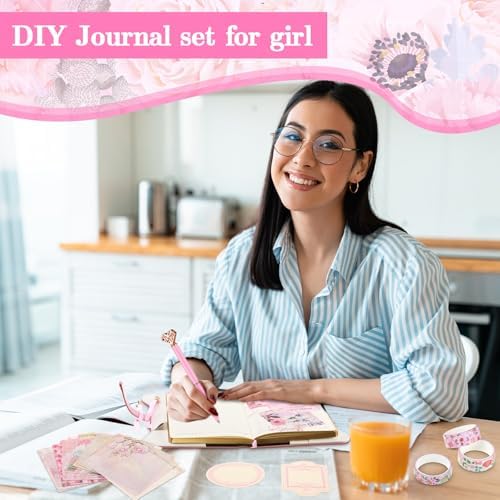 Janlaugh DIY journal kit components including washi tape and pen
