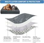 Removable washable gray pet bed sheet replacement with flexible elastic bands.