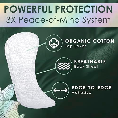 L. organic cotton top layer regular liners showing thin profile design.