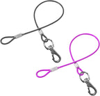 Chew Proof Dog Leash - 2Pack Metal Cable Lead,No Tangle Multiple Dog Leashes for Small and Medium Dogs- Heavy Duty Leash Extender for Collars & Harnesses(2 Pack Black, 20in/50cm) - Image 13