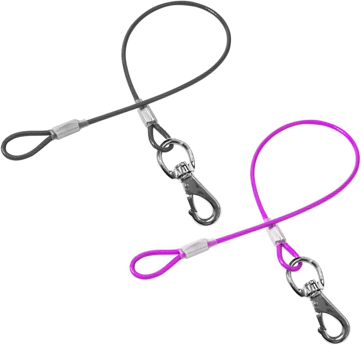 Chew Proof Dog Leash - 2Pack Metal Cable Lead,No Tangle Multiple Dog Leashes for Small and Medium Dogs- Heavy Duty Leash Extender for Collars & Harnesses(2 Pack Black, 20in/50cm) - Image 13