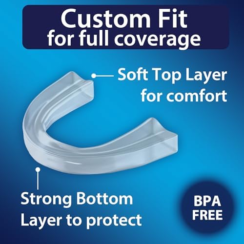 DenTek mouth guard inside its durable plastic antimicrobial storage case for hygiene and travel convenience.