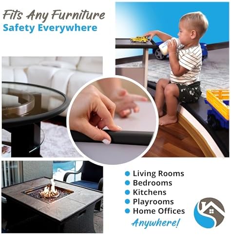 Demonstration of baby safe foam guard on furniture corner