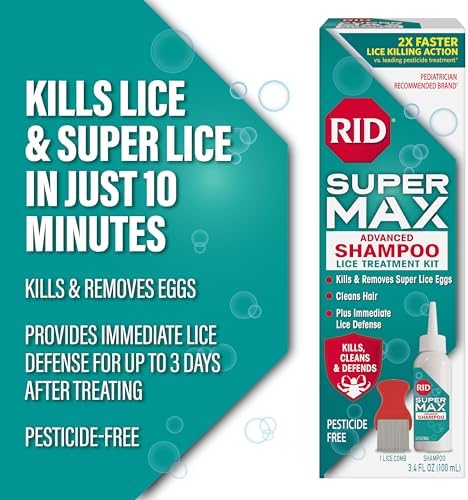 USA imported non toxic lice shampoo for children and adults showcasing the back label instructions and benefits