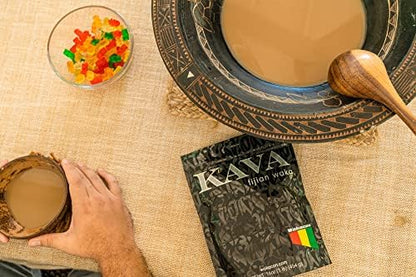 Premium lateral root Waka Kava powder from Fiji by Wakacon close up texture