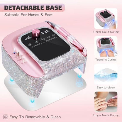 HNHFTT portable nail kit showing included drill bits and accessories