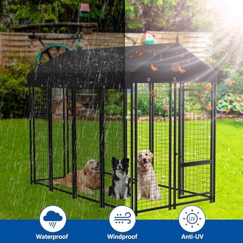 Taped top seams on durable pet enclosure canopy preventing water leakage