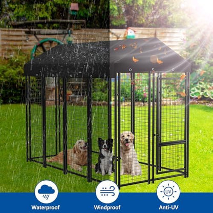 Taped top seams on durable pet enclosure canopy preventing water leakage