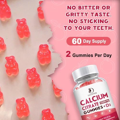 Back label of Lucnvem 1200mg calcium citrate gummies