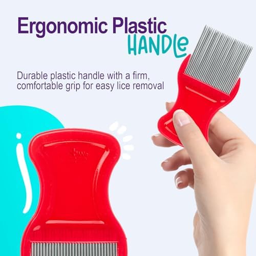 Okxiri flea comb for pets being used to groom cat and dog fur.